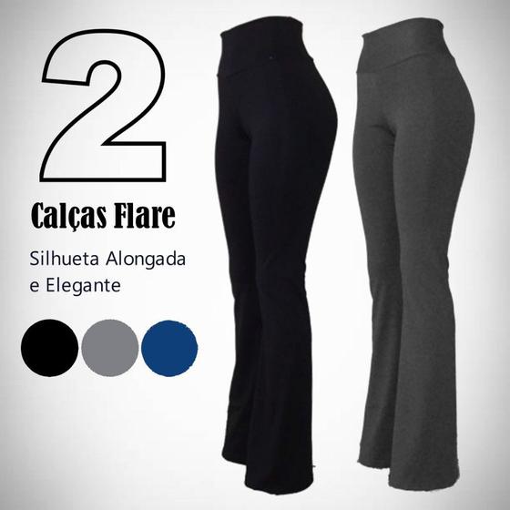 Calça Flare Feminina Boca de Sino Kit 2 Bailarina - Charmosa Girls