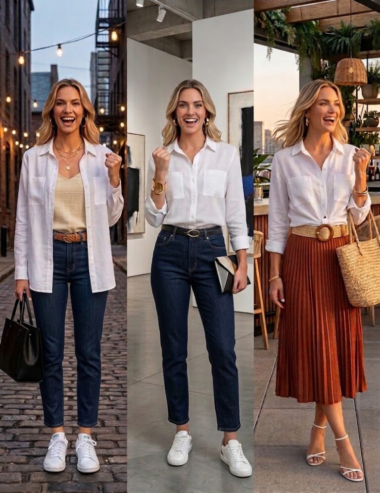 Camisas Femininas Com Bolsos Manga Longa Linho Premium Gola Colarinho Italiano Elegante Fina Blusa Feminina Comprida - Gisele Freitas